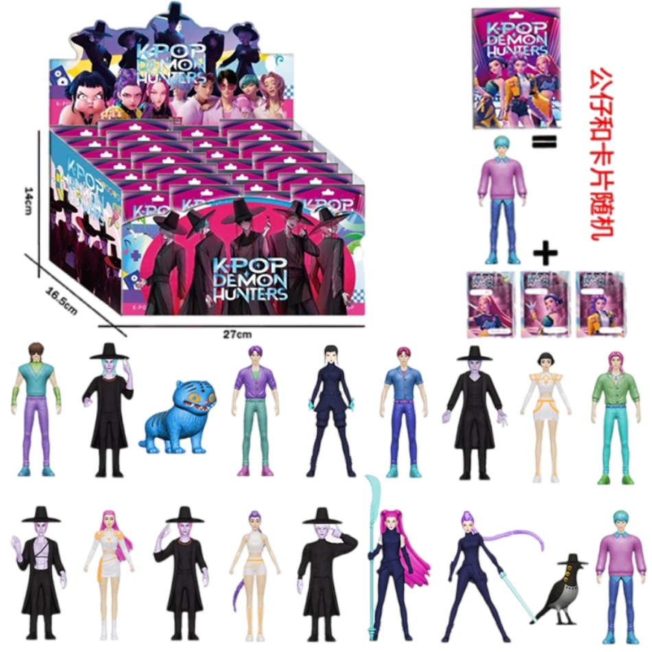24 Uds Anime Demon Hunters caja ciega Demon Hunters Rumi Mira Zoey Tigre juguete decoración de escritorio estatuas ornamento regalos de navidad caliente
