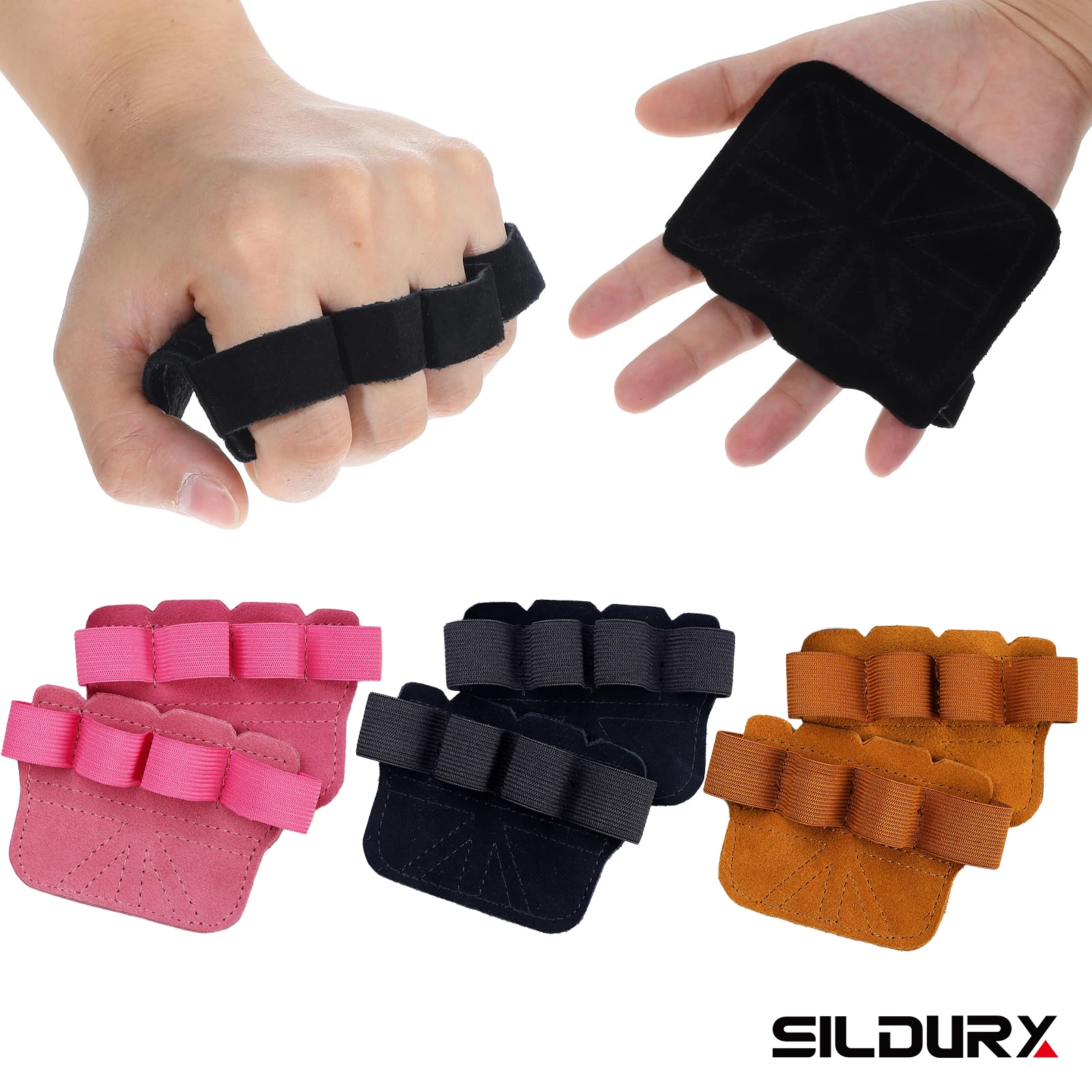 

1 Pair Of Cowhide Weightlifting Gloves, Four-Finger Palm Protection, Fitness Training Palm Guard, Gym Weightlifting Training