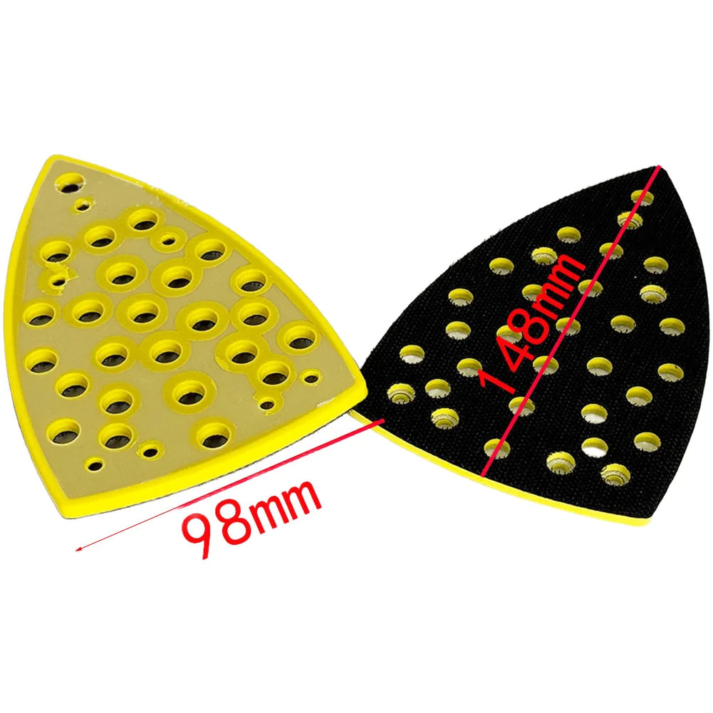 Triangular 98x148mm PU Polishing Pad for Pneumatic Sanding Tools with 32 Holes Enabling Effective Heat Dissipation and Control