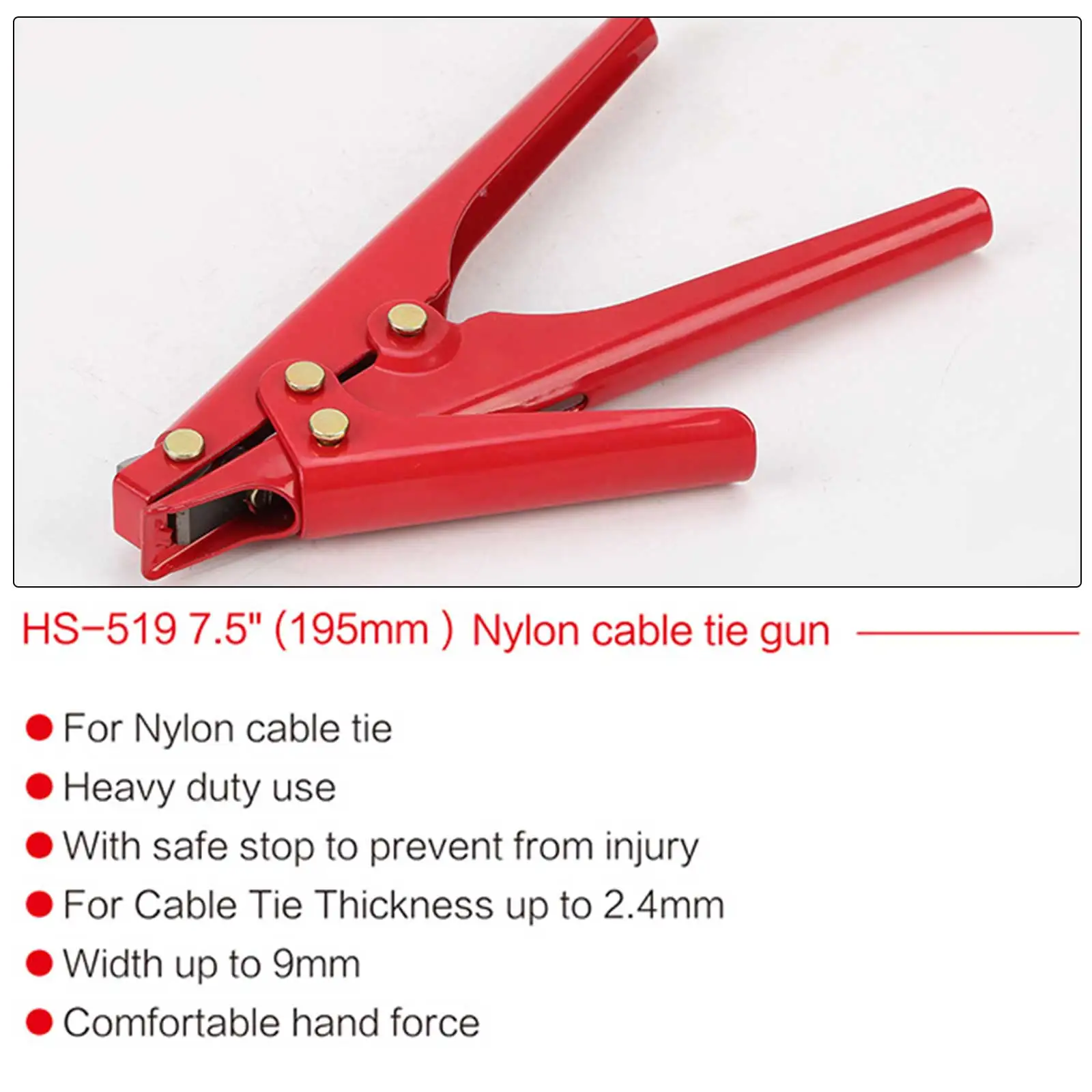 Cable Ties Plier Fastening Strap Cutting Tool Cutter Tension Automatic Zip Gun 2.4-9.0mm Nylon Cable Tie Fastening Cutting