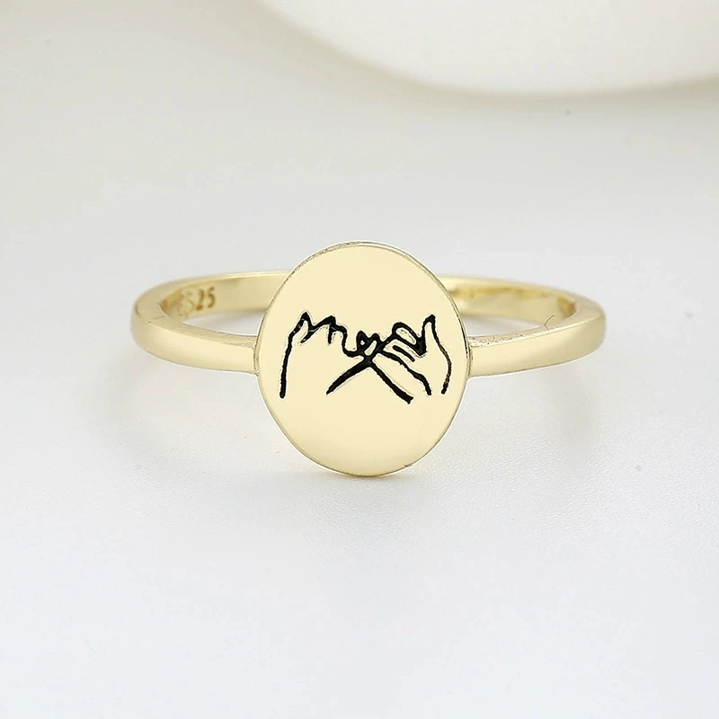 Holding Hands Couple Ring Romantic Creative Open Adjustable Ring for Lovers Eternal Love Symbol Stackable Jewelry Gift