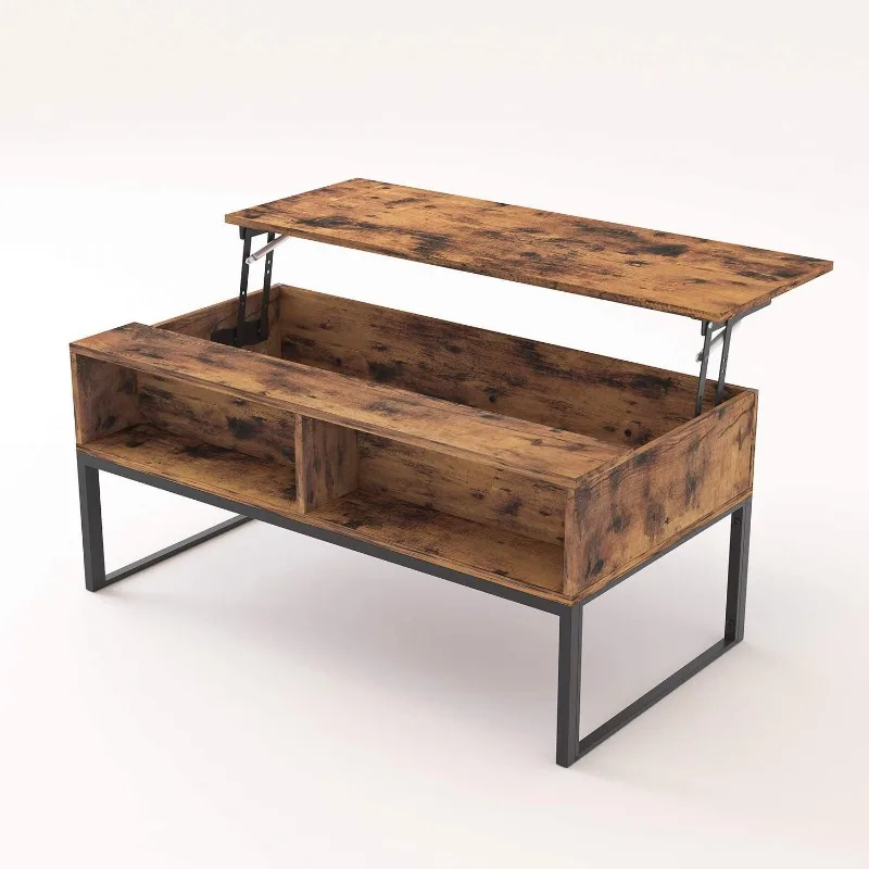 

Простой журнальный столик для гостиной, дома, подъемный журнальный столик с железной деревянной структурой, можно настроить, многофункциональный подъемный кофейный столик