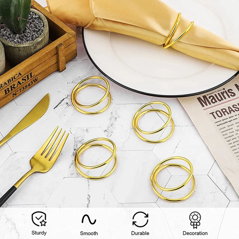 napkin buckle 36Pcs Metal Spiral Napkin Ring Buckles Simple Napkin Rings for Weddings Reception Dinner Buffet Table Decor Silver
