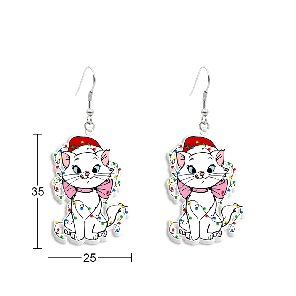 Christmas Disney Marie Cat Creative Childlike Interest Girl Cute Ear Hook Cartoon Pendant Fashion Jewelry Birthday Gift