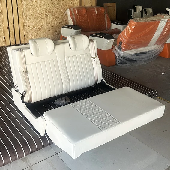 Customize Sprinter Van RV Luxury Waterproof PU Leather Foldable Seats With Comfortable Foam Design