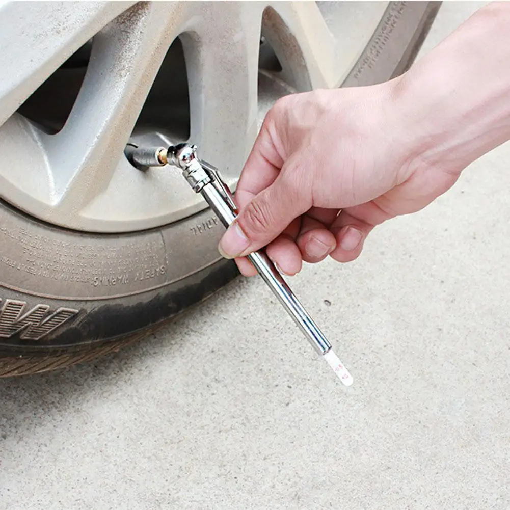 1-5pcs Stainless Steel Pen Shaped Car Vehicle Tire Air Pressure Test Meter Gauge