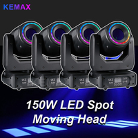 4Pcs 150W LED Spot Moving HeadLights DMX512 Rotating DJ Mobile RGBW 3Prisms Beam Gobo Disco Stage Light For Show Party KTV Club