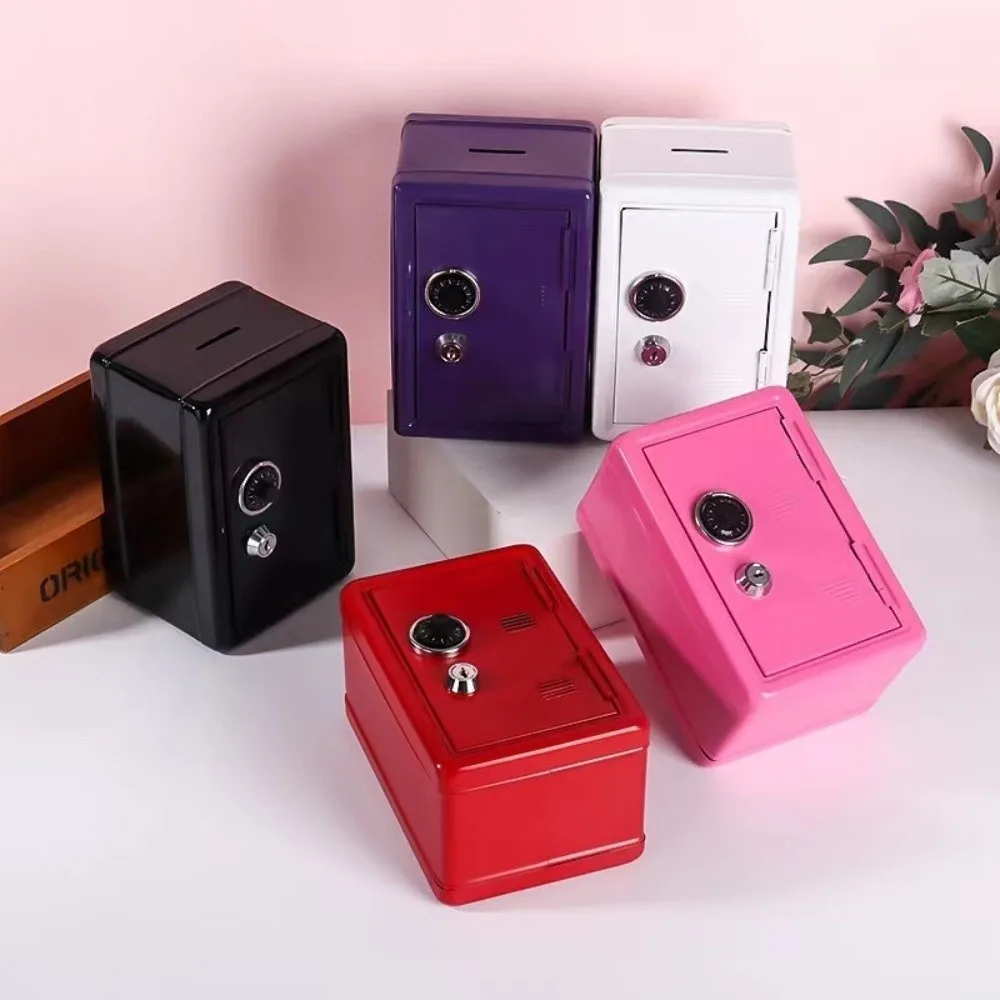 Portable Password Lock Mini Safe Box Anti-Theft Cabinet Piggy Bank Metal Strongbox Desktop Storage
