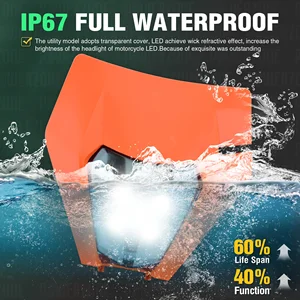 PowerZone-دراجة نارية مصباح LED ، مصباح أمامي ، مصباح أمامي ، سوبرموتو هدية ، KTM ، EXC ، SXF ، MX ، دراجة ترابية ، إندورو أعلى 6 مبيعات KTM LED Grimace - رقم 6