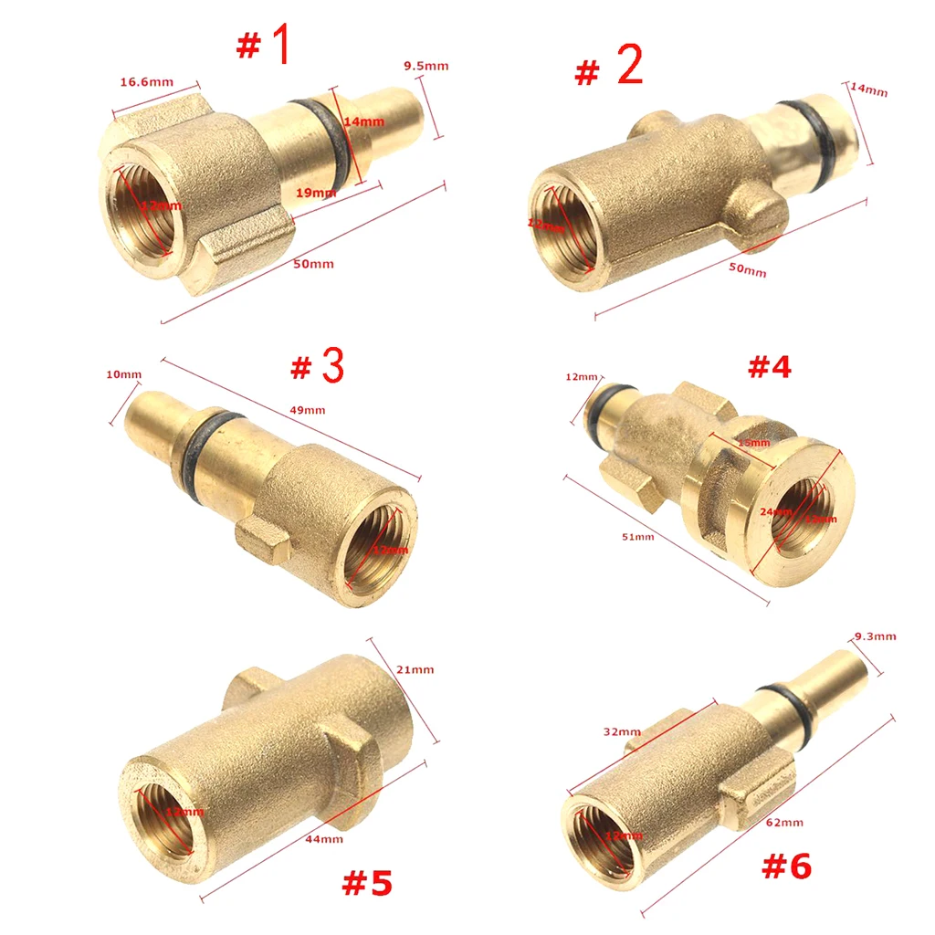 Universal Brass Pressure Washer Adaptor Fast Fit Sprayer Nozzle Jet Connector for Electric High Pressure Washers