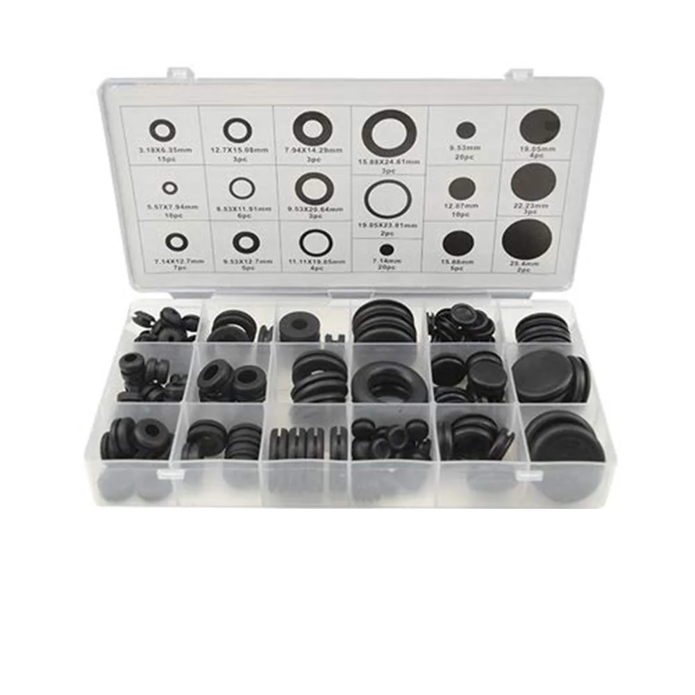 

Diverse Applications Comprehensive Selection of Robust Rubber Grommets A Complete Kit Including a Total of 125 Pcs