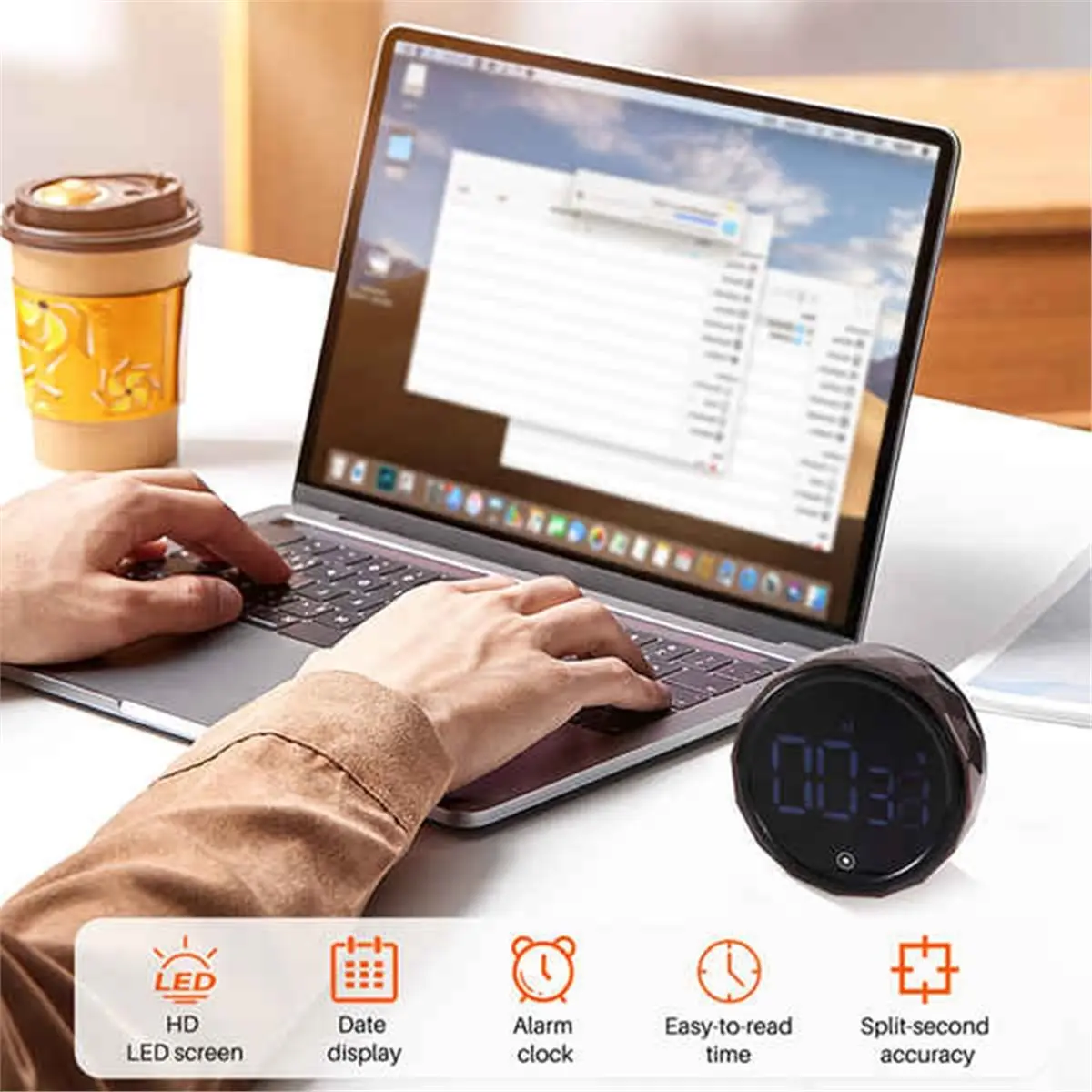 Digital Kitchen Timer, Stopwatch Chronometer, Multi-Function Countdown Timer for Cooking, Baking, Sports, and Office Use