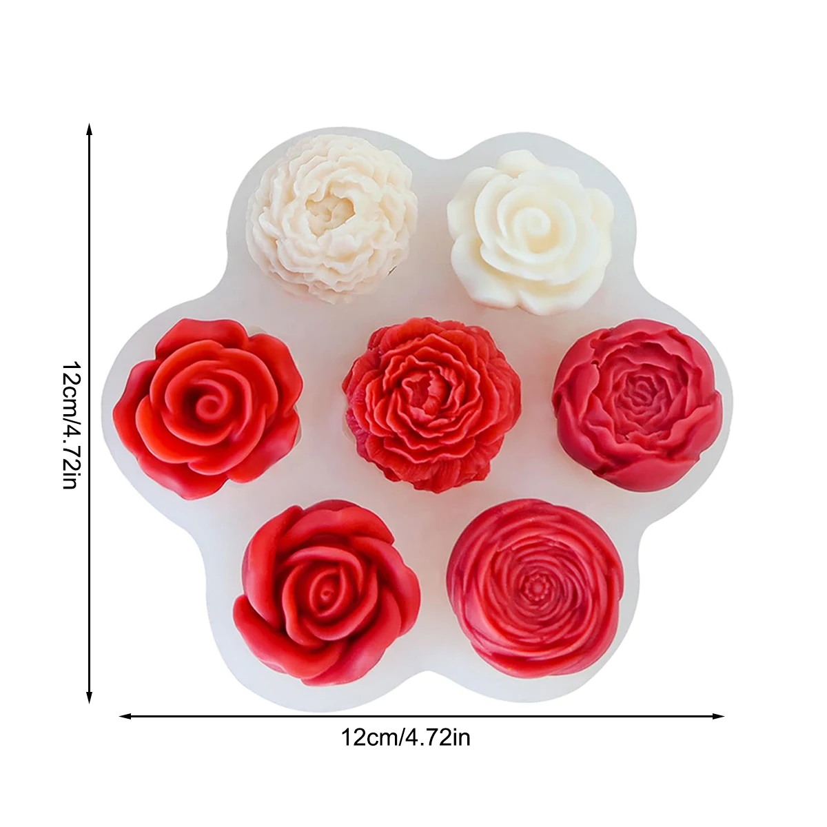 7 Kinds Of Flower Combination Candle Silicone Mold Diy Cement Plaster Aromatherapy Soap Mould Cake Chocolate Home Decorations