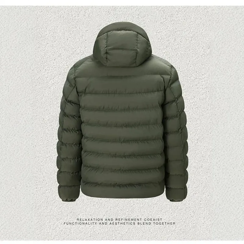 Unisex Lightweight Hooded Padded Jacket DWR Water‑Repellent Windproof Warm Coat, Outerwear for  Autumn Winter Outdoor Daily Wear