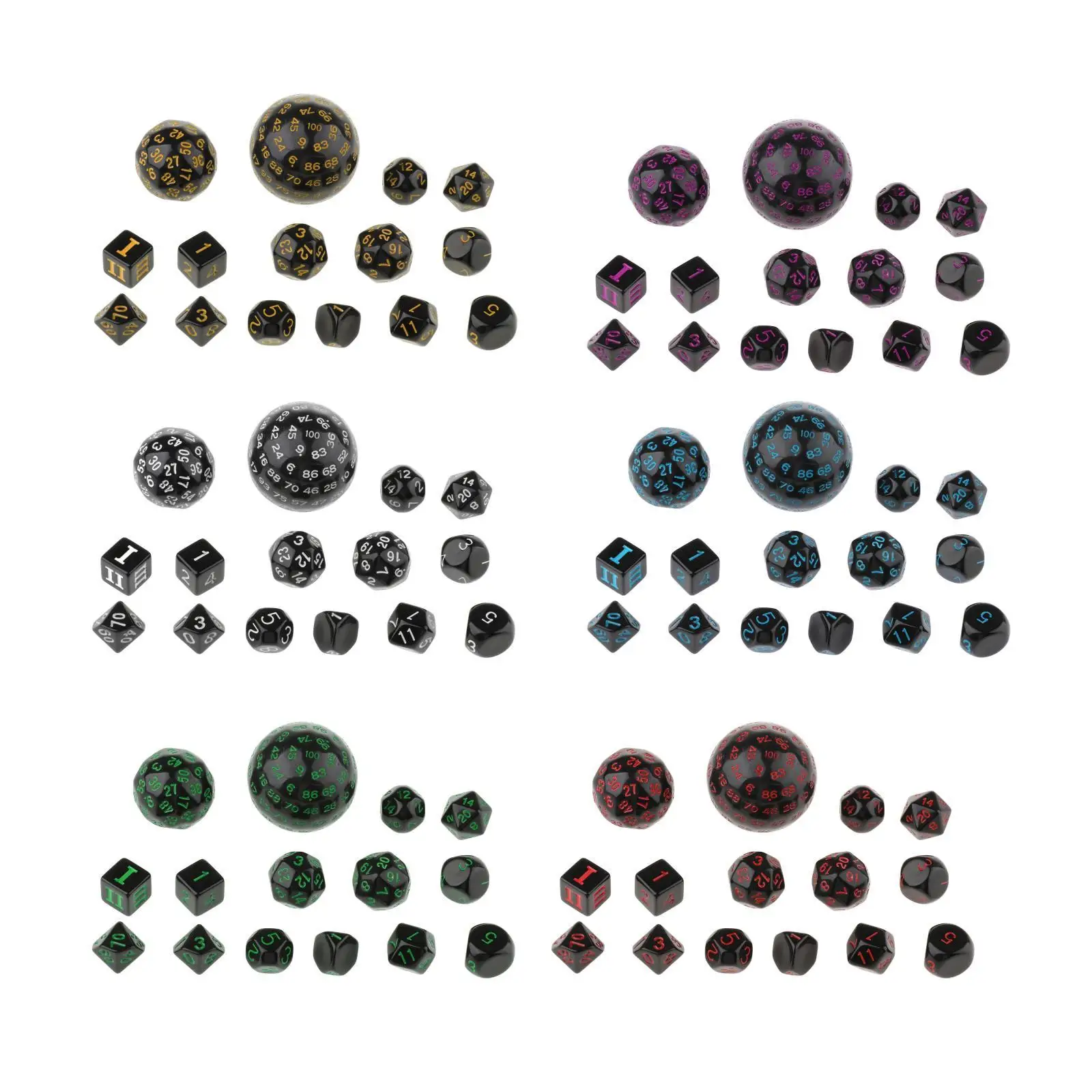 

15 Pieces Mult-Sided Game Digital S Set for Board Game Or Teaching D0 D16 D12 D10 D8 D7 D5 D4