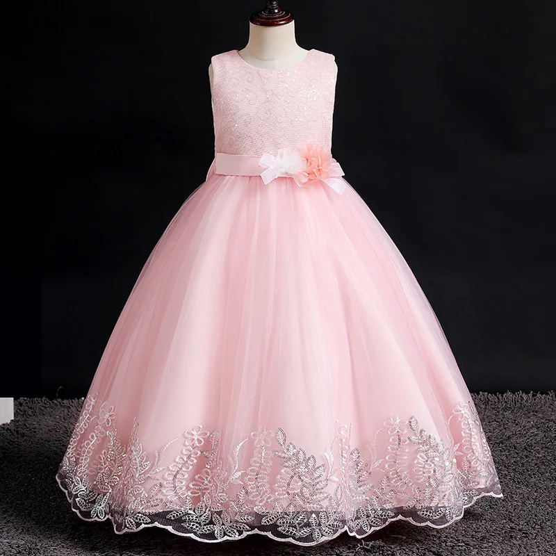 For 3-12Y Kids Girls Bow Tie Princess Dresses vestidos Baby Girls Dress Children\'s Clothes Carnival Costume Infant Party Dress