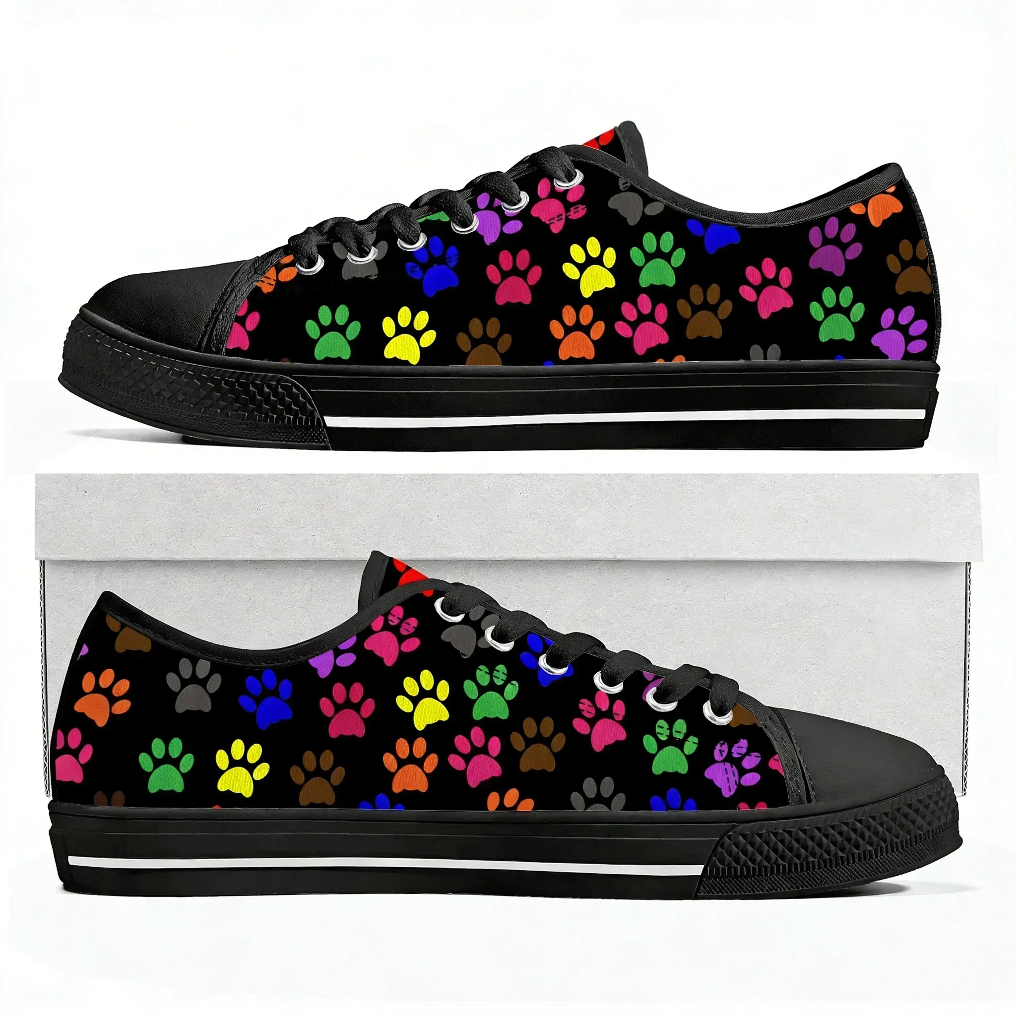 Animal Paw Print petpaw pet dog cat Low Top Sneakers Mens Womens Teenager Canvas Sneaker Casual Custom Made Shoes Customize Shoe view 4