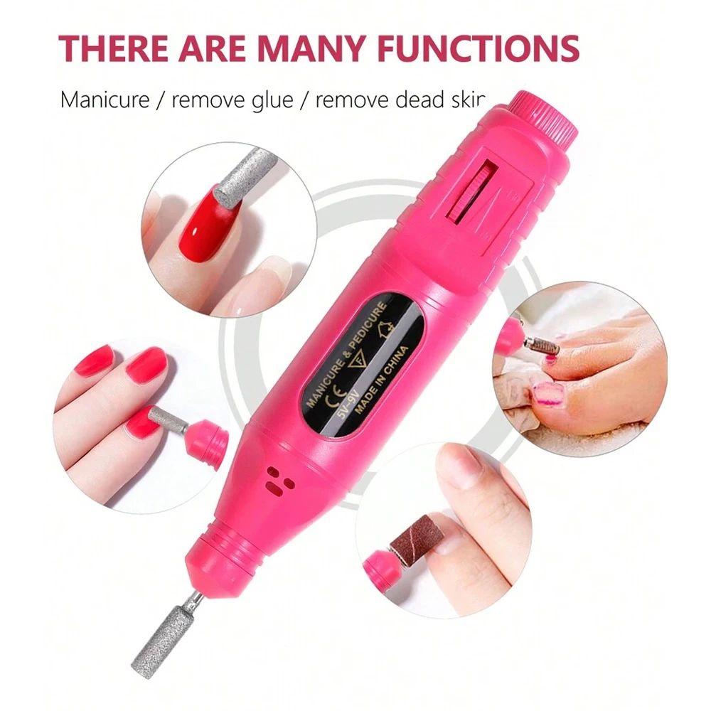 YIKOOLIN 7-in-1Nail Art Tool Set With LED UV Nail Lamp 20000RPM Lectric Drill Machine Nail Brush Nail Separator Polishing Bloc