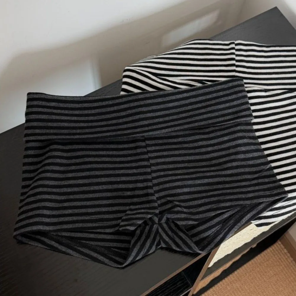 Korean Style Low Waist Striped Shorts High Elasticity Comfortable Casual Shorts Striped Pattern Short Shorts Summer