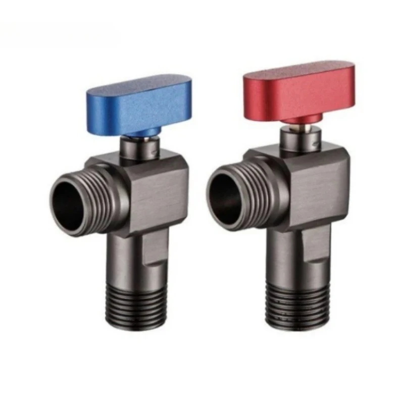 صمام زاوية بارد وساخن 4 نقاط، سخان مياه منزلي من الفولاذ المقاوم للصدأ، صمام كروي كبير التدفق، صمام زاوية مستقيم #2