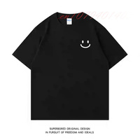 Summer Outdoor Short Sleeves Exquisite Fashion Smiling Face Pattern Loose Comfortable Breathable Casual Trendy Style Daily