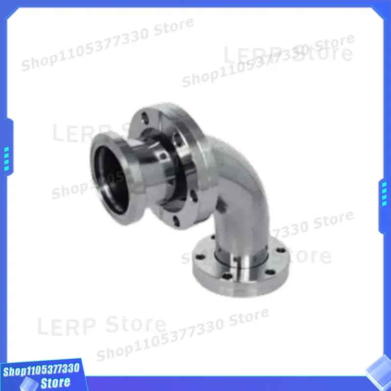 SS304 SS316L High Vacuum CF 90 Degree Elbow Flange Bending Pipe Fittings Through Hole CF16 to CF100 Stainless Steel Connector