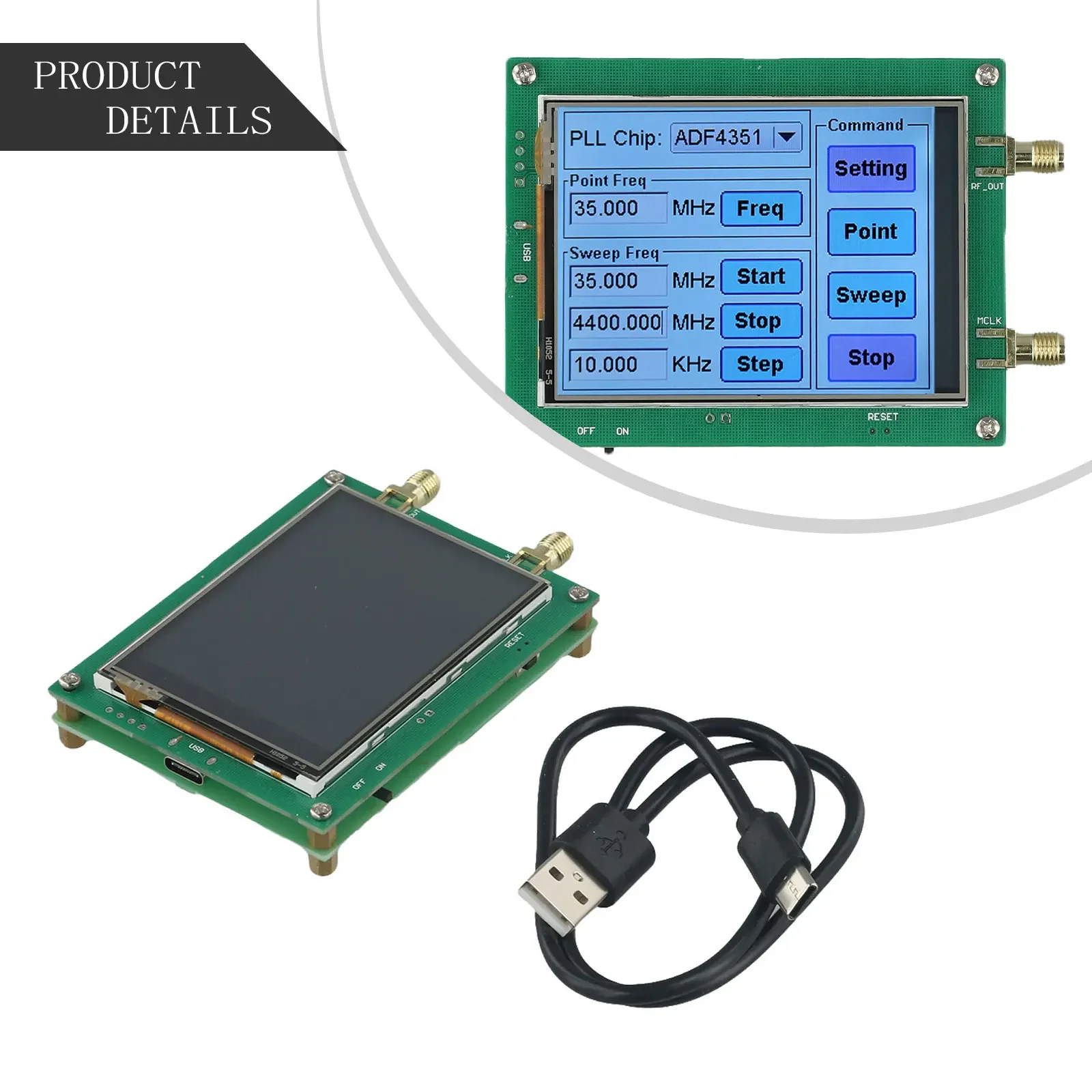 ADF4350/ADF4351 RF Generator Sweep Frequency Generator Touch Screen For Wireless Infrastructure Test Equipment Parts