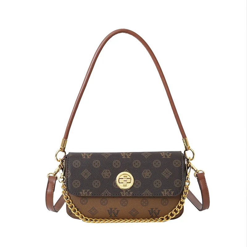 

Сумка через плечо с цепочкой из нержавеющей стали 2025 года, авангардная трансформируемая женская сумка под мышками и через плечо, текстурированная веганская кожа на день