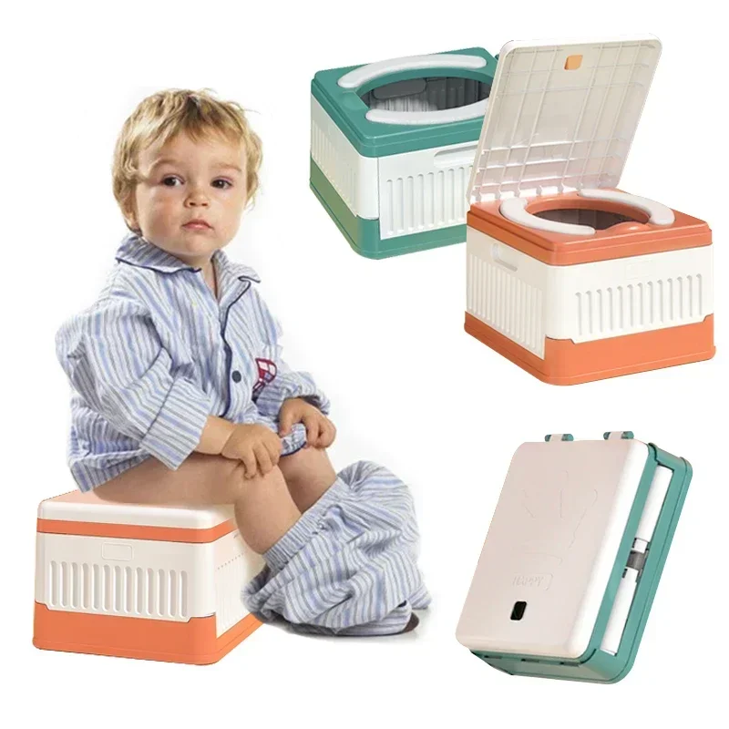 Inodoro de entrenamiento para ir al baño para niños, inodoro plegable portátil de Color sólido para actividades de emergencia y al aire libre