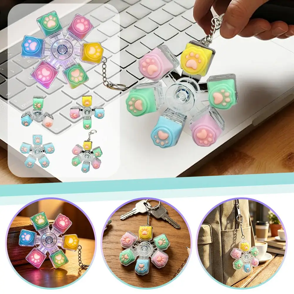 

Mechanical Keyboard Key Keyboard Clicker Stress Relief Toy Cap Cute LED Light Fidget Toy Fingertip Keyboard Press Toy Home Decor