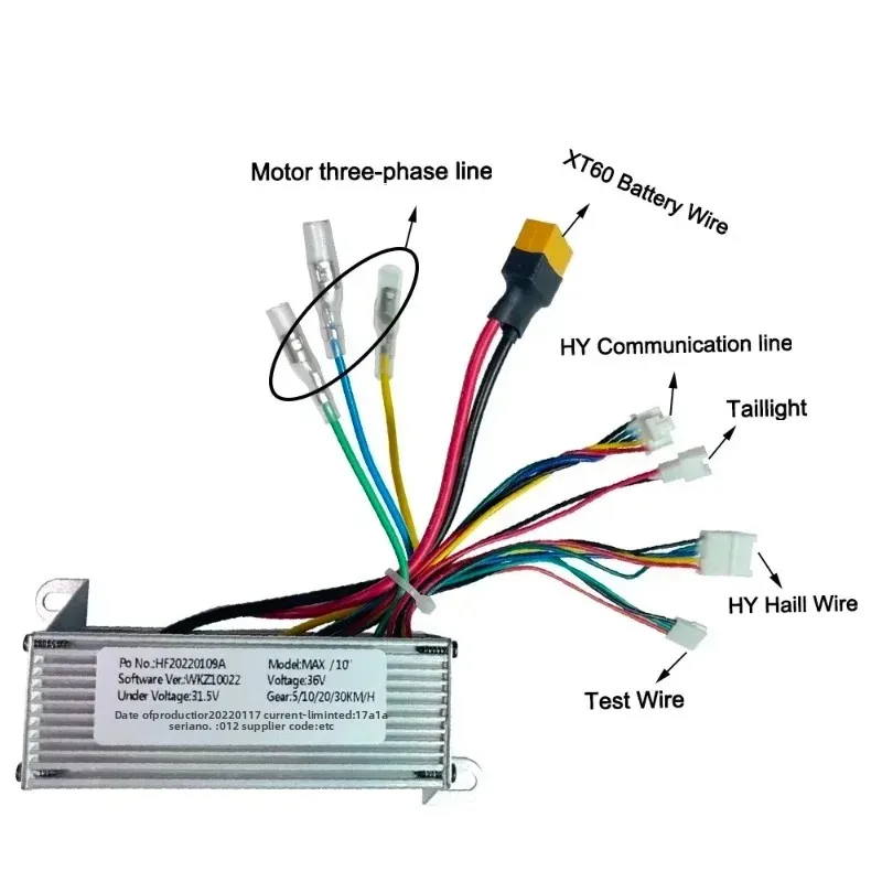 

Original Tuya APP Bluetooth Scooter Controller, 350W 36V 17A for 10 Inch FOSTON X-Play DIGMA, Max Speed 40km/h