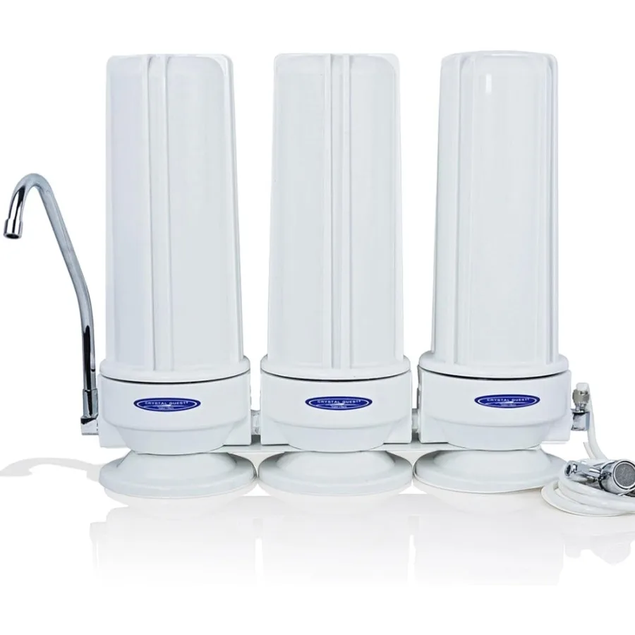 نظام فلتر الفلورايد الثلاثي على سطح الطاولة لتنقية المياه المنزلية: تقنية الترشيح المتقدمة متعددة المراحل لإزالة t