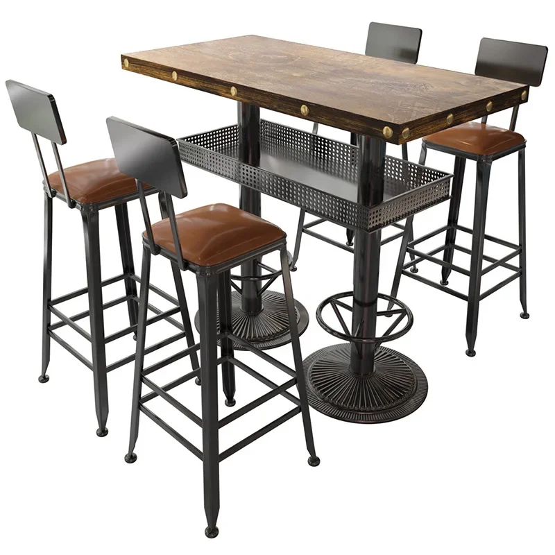 

Retro industrial style bar Clear bar BBQ shop Table and chairs Coffee restaurant Music dining chairs KTV dining table