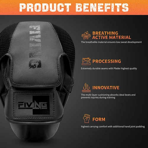 Imagen 2 del producto Almohadillas de boxeo para hombres, mujeres y niños, manoplas de enfoque de cuero para artes marciales, entrenamiento de boxeo, manoplas de boxeo curvas para Karate