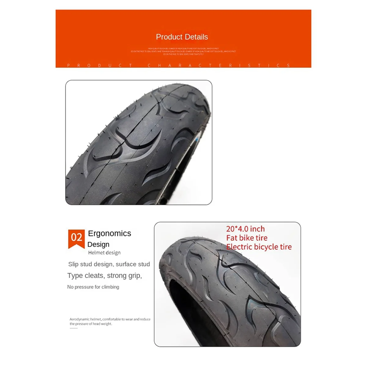 TOP 20x4.0 Inch Inner Tube Snowmobile ATV Electric Bicycle Tires Widened Inner and Outer Tires