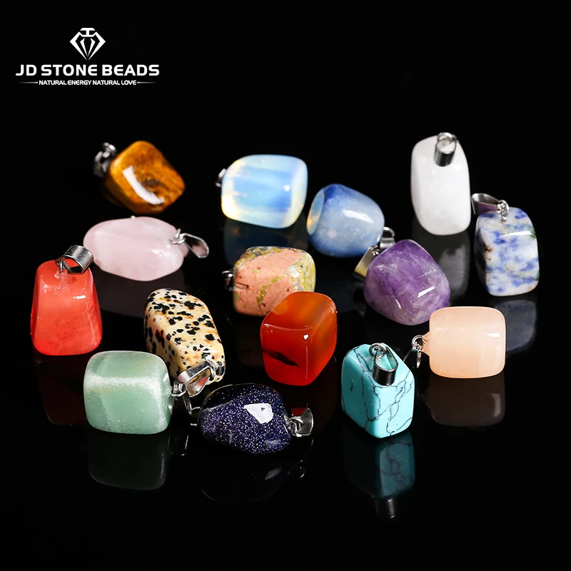 5 Pcs/lot Natural Stone Agate Quartz Tiger Eye Polished Irregular Raw Stone Pendant For Jewelry Making DIY Necklace Accessory