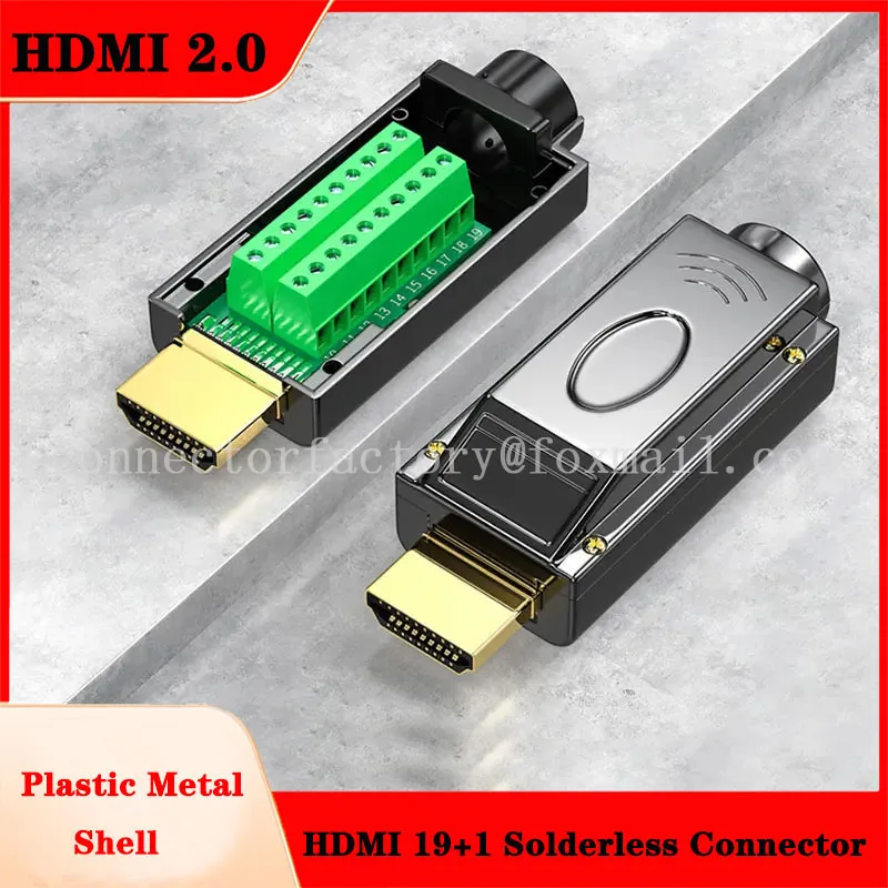 1 5 10 Pcs HDMI-compatible Solder-free Plug Connector HDMI-compatible 2.0 Welding Connectors 4K HD Line Repair DIY Male Adapter