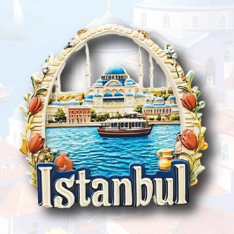 تركيا ملصقات الثلاجة الأزرق اسطنبول السفر التذكارية مسجد مغناطيس الثلاجة ديكور المنزل هدايا الزفاف #1