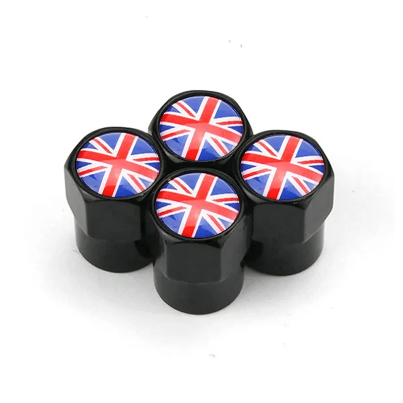 4Pcs UK Flagge Auto Rad Reifen Stem Air Ventil Kappen Abdeckungen Für MINI COOPER S JCW F55 F56 F60 R55 R56 R60 außen Auto Zubehör