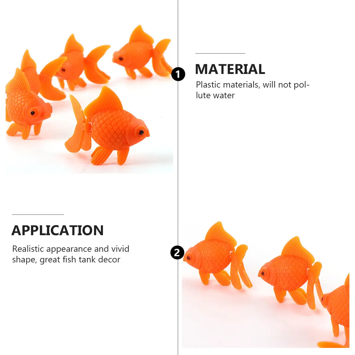 10 pièces de poissons rouges flottants en plastique aux couleurs vives pour la décoration d'aquariums, de bureaux, de salons, de jardins et pour la mise en scène de fêtes