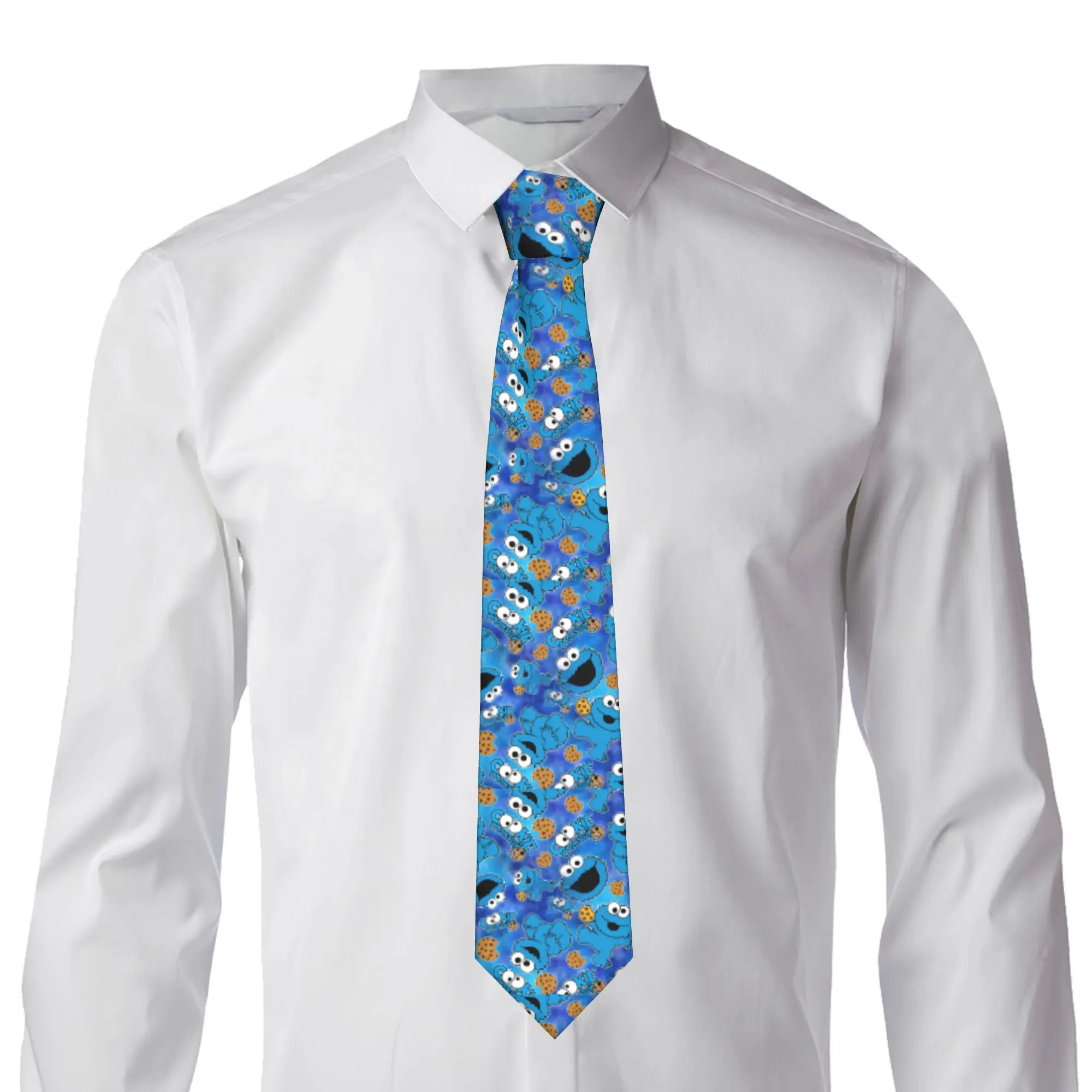 Custom Mens Cookies Anime Monsters Necktie Elmo Cartoon Fashion Tie For Banquet