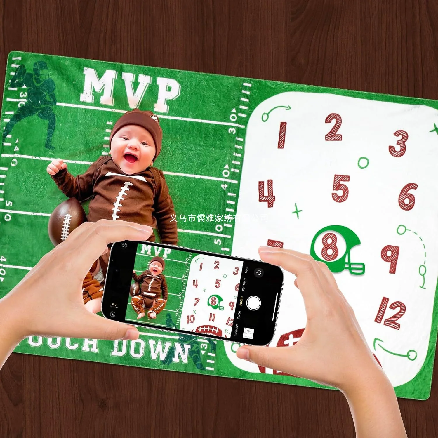 

Зеленое одеяло VIKAMA для футбольного поля, одеяло для фотосессий новорожденных, фон для фотосъемки новорожденных в возрасте одного месяца, одеяло для сна для мальчиков