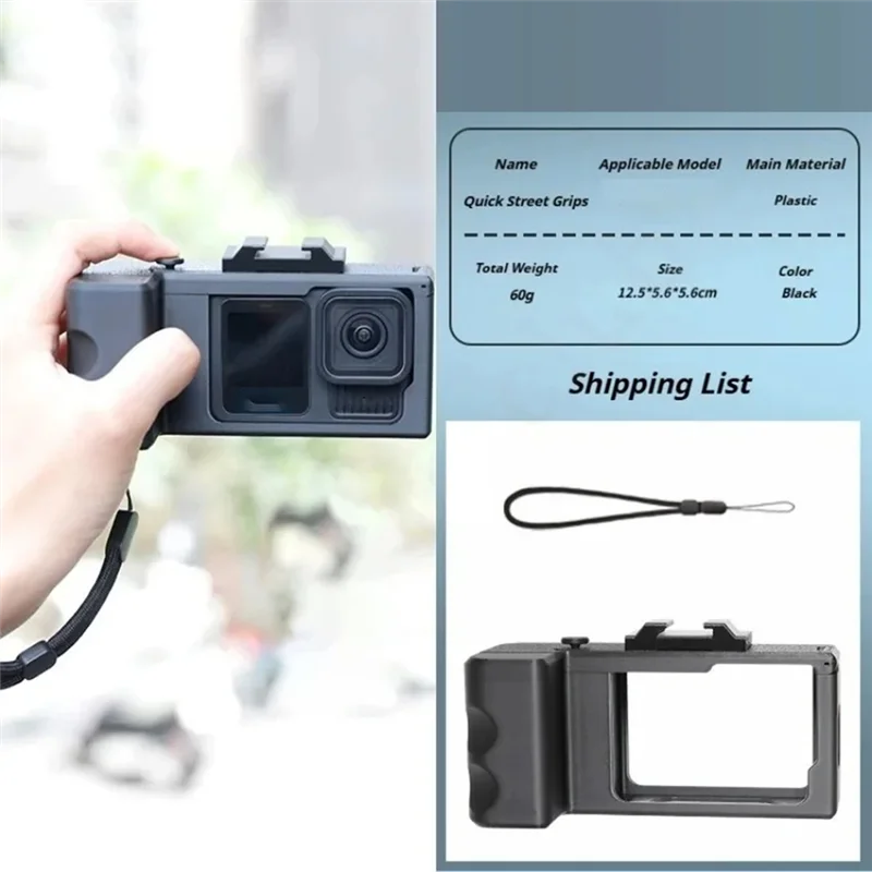 A29F-For Gopro 13 12 11 Combo Camera Quick Street Grip Holder For Gopro 10 9 3D Printing Action Camera Accessory
