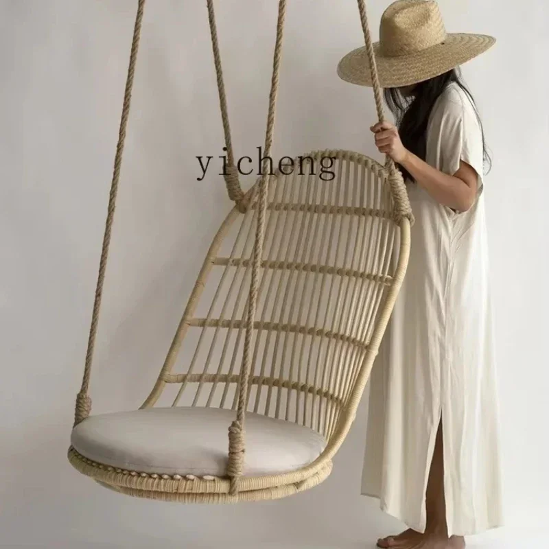 v9.3- true vine hanging basket rattan chair natural homestay balcony adult rocking chair leisure home single swing chair