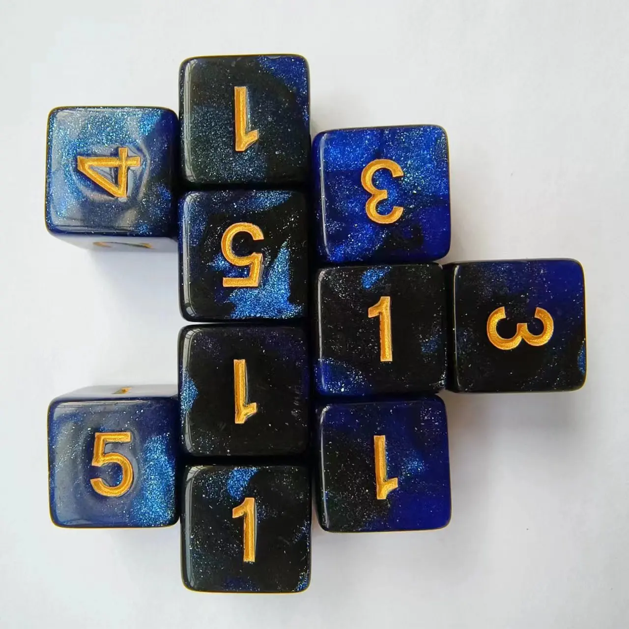 6 جوانب نرد متعدد السطوح مختلط الألوان D6 بريق النرد ل DND RPG الرياضيات تعليم لعب الأدوار منضدية ألعاب المجلس الملحقات