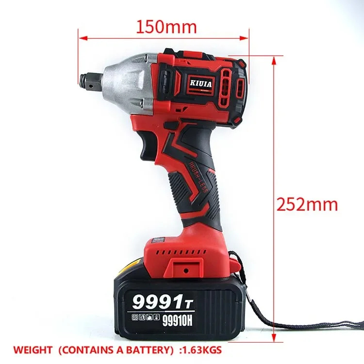 004 Factory Direct Price Lithium Battery Electric Impact Wrench Brushless 1/2