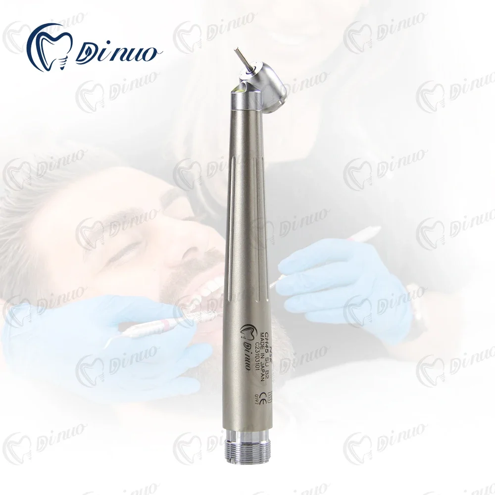 High quality den tal 45 Degree high speed Handpiece LED  Rear Exhaust Push Button  Dentisty Drills Equipment with 2/4 holes