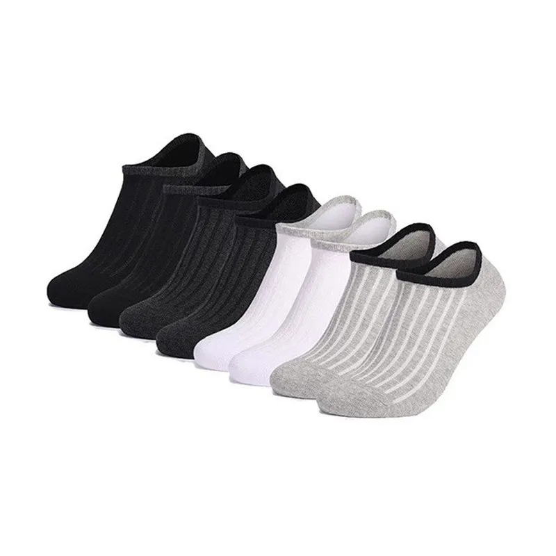 

Men's Short Sock for Spring Summer Autumn Casual Cotton Black White Grey Breathable Invisible Non-Slip Cotton Low-Cut Boat Sock