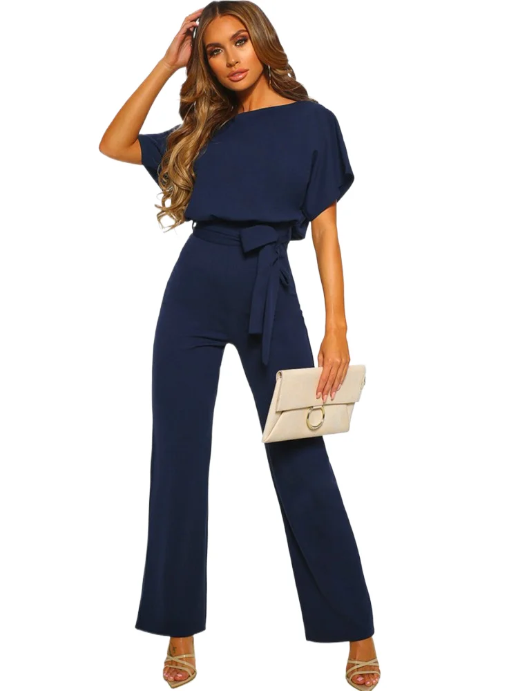 

Женский комбинезон 2023, летний повседневный модный комбинезон на шнуровке с короткими рукавами и пуговицами, тонкий комбинезон для офиса, женский однотонный боди