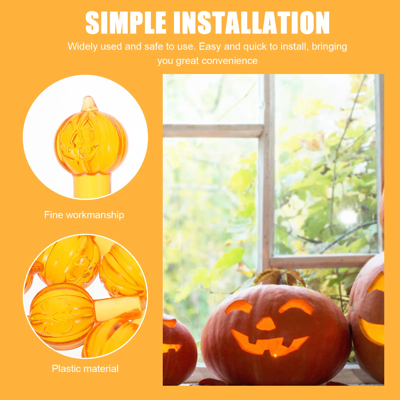 60 Pcs Christmas Decorations Jack-o'-lantern Bulbs Tree Translucent Halloween Ceramic Lights